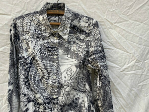 新品 アンドゥムルメステール ANN DEMEULEMEESTER 総柄 シャツ SHIRT COTTON TATTOO 40