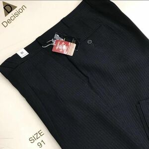 ★紳士・服工房【大処分セール】新品未使用As,Decision COOL BIZ（クール・ビス）スリップ止め×腰裏GOLF サイズ91シャード織り系/紺青色系