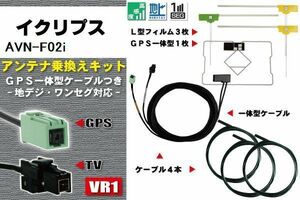 フィルムアンテナ ケーブル 地デジ ワンセグ フルセグ イクリプス ECLIPSE DTVF12 同等品 AVN-F02i VR1 高感度 汎用 受信 ナビ