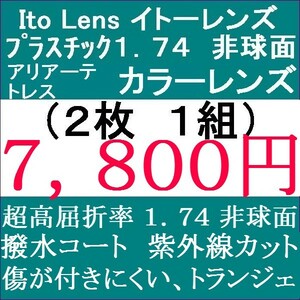 ▲眼鏡レンズ交換 ▲ アリアーテトレス　超高屈折率 1.74 単焦点レンズ 非球面 1 IT08