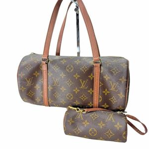 ルイヴィトン LOUIS VUITTON パピヨン 筒型 ハンドバッグ ポーチ付きモノグラム