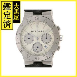 BVLGARI　ブルガリ　スポーツクロノ　CH35S SS 革　ホワイト文字盤　【436】2147100511642