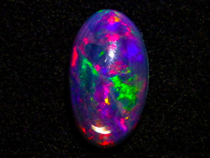 ★ブラックオパール★2.45ct/14.3mm★オーバルシェープルース裸石カボション★天然石黒蛋白石 black opal★宝石ケース入れ★