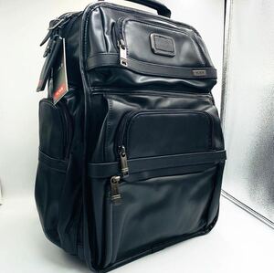 【新品同様】トゥミ TUMI アルファ3 バックパック リュック 牛革オールレザーブリーフバッグ 大容量 ブラック 黒 メンズ 多収納可 ビジネス