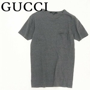 国内正規品◆GUCCI グッチ ラウンドネック コットン 半袖 Tシャツ チャコールグレー XS