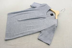 4-900 新品　日本製絹・麻混半袖タックプルオーバー ３６サイズ