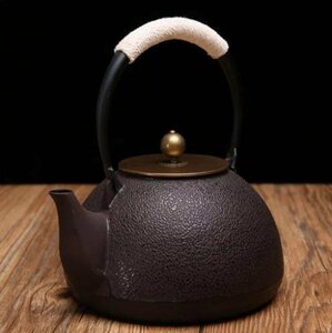 芸術品 職人手作り鉄器 老鉄瓶 壺 鉄やかん 鉄分補給 鉄びん 1500ml