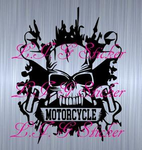 カッティング ステッカー スカル 9-7-1 シール デカール 自動車 バイク タトゥー ロック メタル 死神 骸骨 髑髏 ROCK HarleyDavidson 