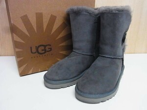 TS 綺麗 UGG AUSTRALIA アグオーストラリア W BAILEY BUTTON ムートンレザー ブーツ グレー サイズ5 靴17