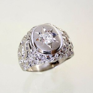 ◎中古美品◎プラチナ　ダイヤ　0.537ct　メンズリング　24号