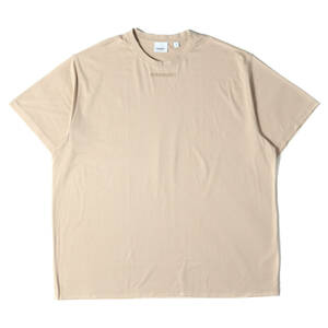 美品 BURBERRY バーバリー Tシャツ サイズ:XL 22SS ラバーロゴ バック グラフィック オーバー サイズ Tシャツ ビッグシルエット ベージュ