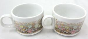 【Noritake ノリタケ】オールド ノリタケ NIPPON TOKI KAISHA 日本陶器会社 日陶 花柄 カップ コップ マグカップ ペア 2客セット 2点セット