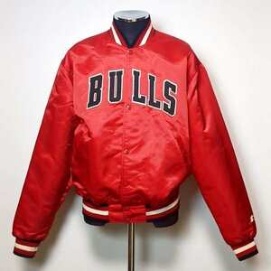 USA製 シカゴブルズ スターター スタジャン L ナイロンジャケット ヴィンテージ 90s STARTER Chicago Bulls NBA