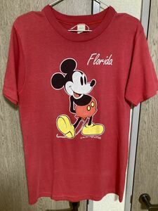 【古着】USA製 Tシャツ Mサイズ ミッキー made in usa アメカジ velvasheen vintage Mickey ヴィンテージ Florida
