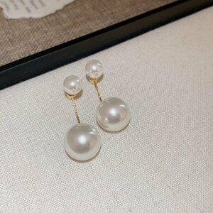 N0580パールピアス　2way レディース 大人気 ピアス アレルギー対応