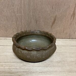 太田垣蓮月 和歌彫 京楽入 蓮葉式 煎茶 建水 茶道具