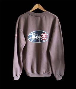 90s OLD STUSSY/ SIZE L ヴィンテージ スウェット　トレーナー /ステューシー シャネルロゴ/紺タグ DeSIGNeD IN USA