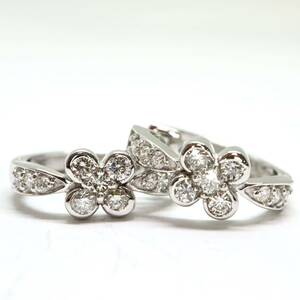 《K14WG 天然ダイヤモンドピアス》A 3.4g diamond pierce jewelry ジュエリー EC4/EC6