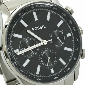 新品 FOSSIL フォッシル 腕時計 BQ2447 クオーツ アナログ ラウンド ブラック クロノグラフ コレクション おしゃれ 箱付き 動作確認済