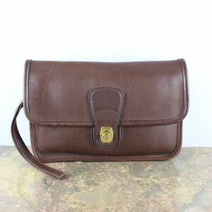 OLD COACH TURN LOCK LEATHER CLUTCH BAG MADE IN USA/オールドコーチターンロックレザークラッチバッグ