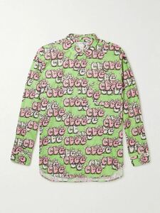 新品タグ付　コムデギャルソン　KAWSカウズ　コラボ　長袖総柄シャツ　Mサイズ　COMME des GARCONS SHIRT