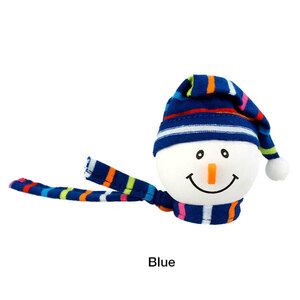 ニット帽 スノーマン アンテナボール 青 アンテナトッパー 車 オーナメント カーアクセサリー 目印 飾り 雪だるま クリスマス 定形外