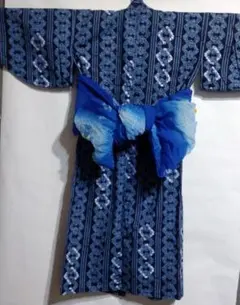 日本製　浴衣　3〜4才用　綿100%　帯紐（ナイロン）