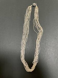 SILVER 刻印 パールネックレス 真珠 10連アコヤ ベビーパール　ケシ　長さ51cm 