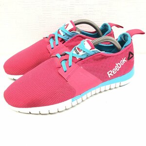 ●Reebok リーボック ロゴプリント メッシュ ランニングシューズ 24cm ピンク スニーカー トレーニング 軽量 レディース 女性用 婦人