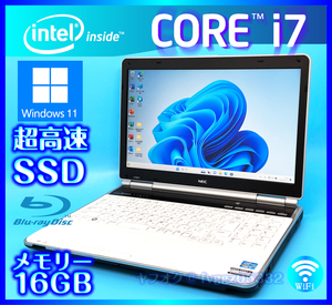 NEC 高速新品 SSD 1TB (1000GB) 大容量メモリー 16GB Core i7 クリスタルホワイト Windows11 2670QM Microsoft Office2021 LL750/F