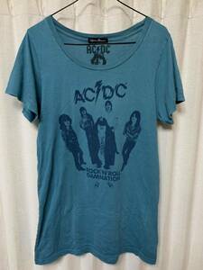 HYSTERIC GLAMOUR AC/DC DAMNATION pt Tee ヒステリックグラマー Tシャツ BLUE カットソー サイズフリー