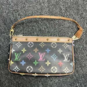 ★1円スタート★LOUIS VUITTON ルイヴィトン モノグラム マルチカラーアクセソワール M92648/シリアルSL0078スタッズ付き ブラックバッグ