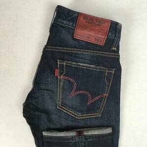 EDWIN エドウィン EG503 EDGE OF BLUE JEANS レギュラー 日本製 W28 L32 ストレッチ デニム パンツ ジーンズ ジップフライ ユーズド加工