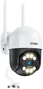 【送料無料】ZOSI 防犯カメラ屋外 1080P 200万画素 wifiカメラ ワイヤレス接続 広角ネットワークカメラ PTカメ