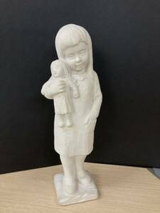 〈う809〉石膏像 女の子 人形 高さ約35cm オブジェ 置物 インテリア ガーデニング 美術品 オーナメント 彫刻 西洋 女児 人形 220715