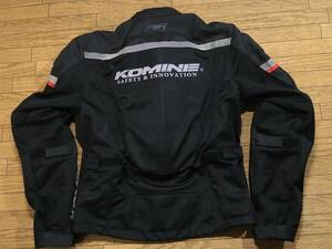 KOMINE ナイロンメッシュ ライディングプロテクトJKT ブラック色 XLサイズ 身長172-176cm 肩/肘/背/胸部パッド付き 品番07-001