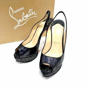 Christian Louboutin/クリスチャンルブタン LADY PEEP SLING 150 SPOTLIGHT 36 23cm レディース サンダル ミュール ラメ