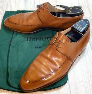 Berluti ベルルッティ◆27cm 8.5◆プレーントゥ ダービーシューズ 革靴 本革 ビジネスシューズ ドレスシューズ レザー Italy製 薄茶 メンズ