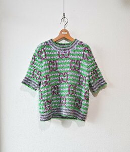 ★GUCCI/グッチ　*コットン　マキシGG半袖ボーダーニットトップス/size:S*　古着のgplus広島　2404r2