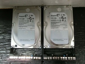 T【Y3-74】【60サイズ】▲Seagate 3TB SAS HDD 3.5インチ 2点セット/パソコンパーツ/ジャンク扱い/※擦れ傷有り