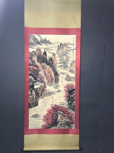 ◆古寳堂◆中国書画『近現代画家魏紫熙・山水画・四尺中堂画・宣紙』肉筆紙本・掛け軸・書画立軸・中国美術・コレクター必見