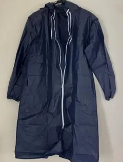 レインコート　紺色　フードカバー付き　雨具　カッパ　かわいい　防水