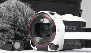 【 良品 | 動作保証 】 Panasonic 4Kビデオカメラ HC-VX980M ホワイト 【 純正バッグ・RODE マイク・予備の互換バッテリー 追加付属 】