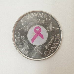 カナダ 2006年 エリザベス2世 ピンクリボン 25CENTS 25セント カラー コイン 硬貨