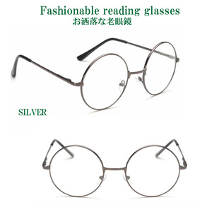 おしゃれ　老眼鏡　2.5　丸メガネ　ブラック　リーディンググラス　シニアグラス