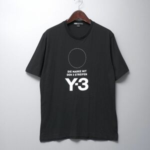 TG7324□Y-3/ワイスリー*アディダス×ヨウジ ヤマモト*Stacked Logo Tee/16C001*半袖*クルーネック/丸首*Tシャツ*ブラック系*メンズ*L/G