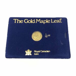 K24IG　カナダ　メイプルリーフ金貨　1/10oz　1990　総重量3.1g　ケース付き【CDAX6067】