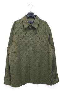 23SS Louis Vuitton ルイヴィトン Monogram Long Sleeves Shirt モノグラム オーバーシャツ カーキ Lサイズ RM232Q 26 HPB45W