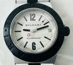 Ψ BVLGARI ブルガリ AL32TA アルミニウム デイト クオーツ アルミニウム /ラバーベルト ブラック メンズ腕時計/262698/42-35 