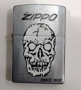 1円～ 未使用に近い 保管品 1997年製 ZIPPO ジッポ オイルライター 蓄光 ルミノバ スカル USA ヴィンテージ シルバー 美品 